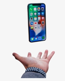 Iphone X Floating Over Palm - Iphone X In Hand, HD Png Download, Free Download