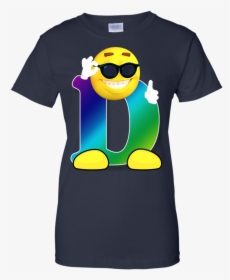 Letter D Alphabet Smiley Monogram Face Emoji Shirt - T-shirt, HD Png Download, Free Download