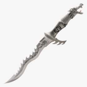 Silver Kris Dragon Dagger - Fantasy Dragon Short Sword, HD Png Download, Free Download