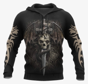 3d Tattoo And Dungeon Dragon Hoodie T Shirt For Men - Hunin And Munin Hoodie, HD Png Download, Free Download