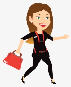 Happy Business Woman Running Vector, HD Png Download, Free Download