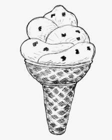 Ice Cream Drawing 1 - Line Art, HD Png Download, Free Download