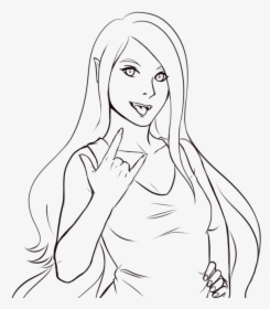 Adventure Time Marceline Coloring Pages - Marceline Adventure Time Coloring, HD Png Download, Free Download