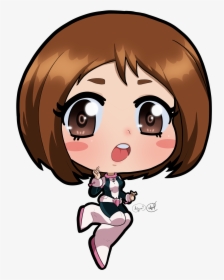Tried Changing Up My Usual Lineart This Time Only Black - Chibi Uraraka Easy To Draw, HD Png Download, Free Download