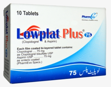 Lowplat Plus 75mg Tab - Clopidogrel Brands In Pakistan, HD Png Download, Free Download