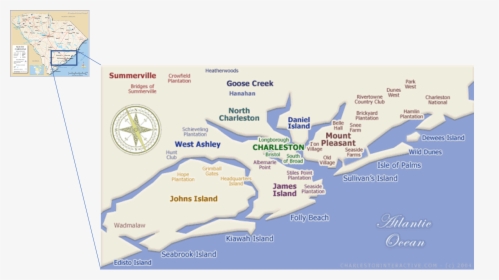 Map Of Charleston Sc, HD Png Download, Free Download