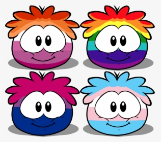 Pride Puffles Pride Puffles Pride Puffles Pride Puffles - Club Penguin Ghost Puffles, HD Png Download, Free Download