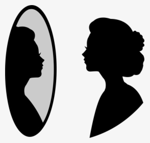 Silhouette Looking In The Mirror, HD Png Download, Free Download