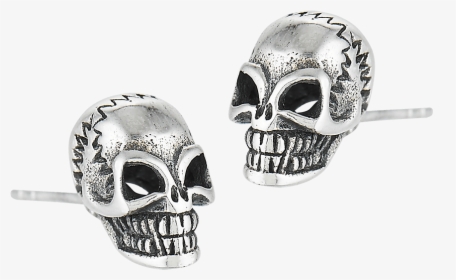 Sterling Silver Eerie Skull Stud Earrings - Skull, HD Png Download, Free Download