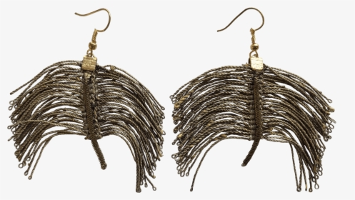 Bronze Bullion Fringe Metal Wire Wishbone Earrings - Earrings, HD Png Download, Free Download