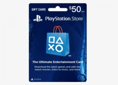 Sony Playstation Store 50$ Webstore Wallet Top-up - Ps4 Card Png, Transparent Png, Free Download