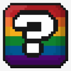 Large Pixel Box Made Of Pixels In The Colors Of The - Rainbow Question Mark, HD Png Download, Free Download