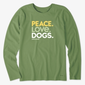 Women"s Peace Love Dogs Long Sleeve Crusher Tee - 위 메이크 프라이스, HD Png Download, Free Download