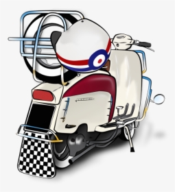 Scooter Vector Art - Mod Lambretta Scooter Drawing, HD Png Download, Free Download