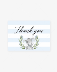 Transparent Baby Shower Elephant Png - Baby Shower Thank You Cards Elephant, Png Download, Free Download