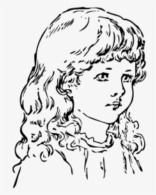Girl Face Head Free Photo - Little Girl Lineart, HD Png Download, Free Download
