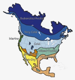 North America Climate Map All About Zones Com - Temperate Climate North America, HD Png Download, Free Download