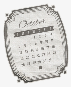Calendario Vintage Octubre, HD Png Download, Free Download
