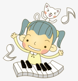 Cartoon Piano Children Play The Piano Png Transparent - Piano, Png Download, Free Download