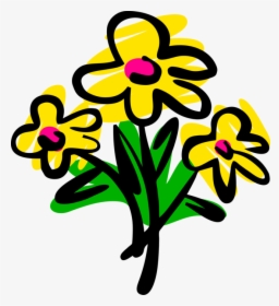 Vector Illustration Of Spring Yellow Garden Flowers, HD Png Download, Free Download