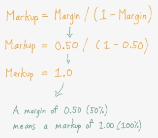 Given Markup= Margin / , Then A Margin Of - Writing, HD Png Download, Free Download