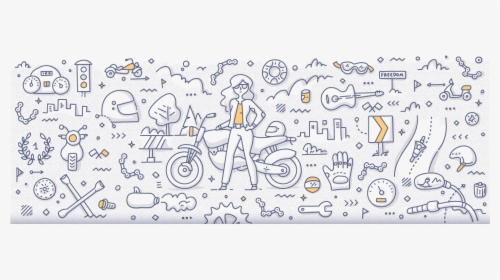 Motorcycle Doodle, HD Png Download, Free Download