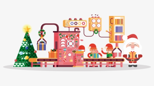 Papai Noel Na Fábrica - Merry Christmas Conveyor Belt, HD Png Download, Free Download