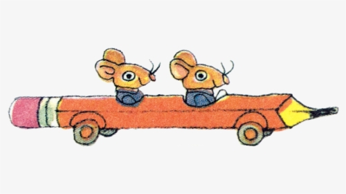 Mice Pencil Car - Cartoon, HD Png Download, Free Download