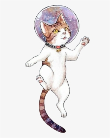 #gato #astronauta #cat #meow #felino #gata #galaxia - Domestic Short-haired Cat, HD Png Download, Free Download