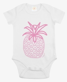 Gooseberry Pink Pineapple Baby Bodysuit In White Organic - Bodysuit, HD Png Download, Free Download