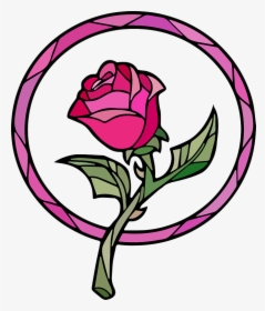 Beauty The Beast Miscellaneous Clipart - Beauty And The Beast Stain Glass Rose, HD Png Download, Free Download
