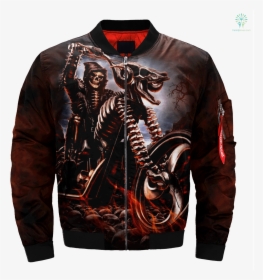 Motorcycle Skeleton Over Print Jacket %tag Familyloves - Jacket, HD Png Download, Free Download