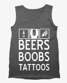 "beers Boobs Tattoos - Active Tank, HD Png Download, Free Download