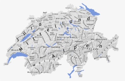 Schweizer Regionen2 - Map Of Swiss Ski Station, HD Png Download, Free Download