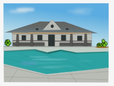 Poolside Villa Vector Illustration - Villa Clipart, HD Png Download, Free Download