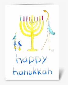 Happy Hanukkah Birds Greeting Card - Hanukkah, HD Png Download, Free Download