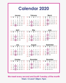 2020 Clutter Club Calendar - One Page 2020 Calendar Printable, HD Png Download, Free Download
