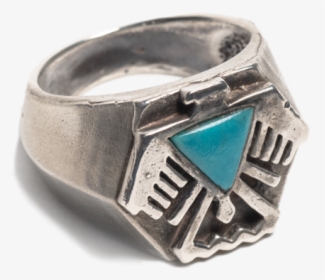 Vintage Navajo Sterling Silver Men’s Ring With Applied - Titanium Ring, HD Png Download, Free Download