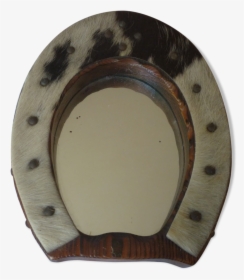 Vintage Mirror Wood And Fur In The Shape Of Horseshoe - Circle, HD Png Download, Free Download