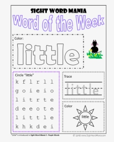 Picture - Sight Word Little Worksheet, HD Png Download, Free Download