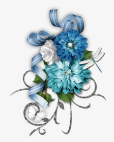 Blue 3d Flowers Png, Transparent Png, Free Download