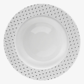 White Plastic Soup Bowls With Silver Sphere Dots - Plate, HD Png Download, Free Download