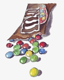 Scbeans Beans Chocolate Bean Candy Watercolor Handpaint - Candy Watercolor Painting, HD Png Download, Free Download