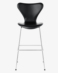 3197 Series 7 Barstool Fully Upholstered Black Leather - Fritz Hansen Series 7 Stool, HD Png Download, Free Download