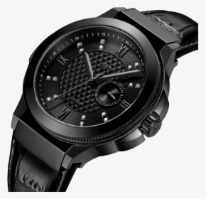 2 Jbw Saxon 48 J6373d Gunmetal Black Leather Diamond - Wolf Watches, HD Png Download, Free Download