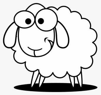 Sheep Clipart Foot - Sheep Clipart Black And White, HD Png Download, Free Download