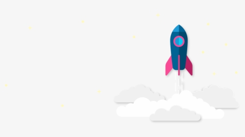 Rocket Into The Clouds With Stars - Illustration, HD Png Download, Free Download