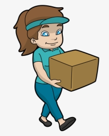 Delivery Girl Cartoon Png, Transparent Png, Free Download