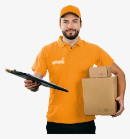 Delivery Man Orange Png, Transparent Png, Free Download