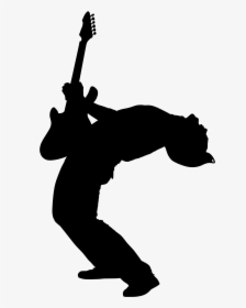 Steel Guitar Silhouettes Guitarist Silhouette Free - Metal Guitar Player Silhouette, HD Png Download, Free Download
